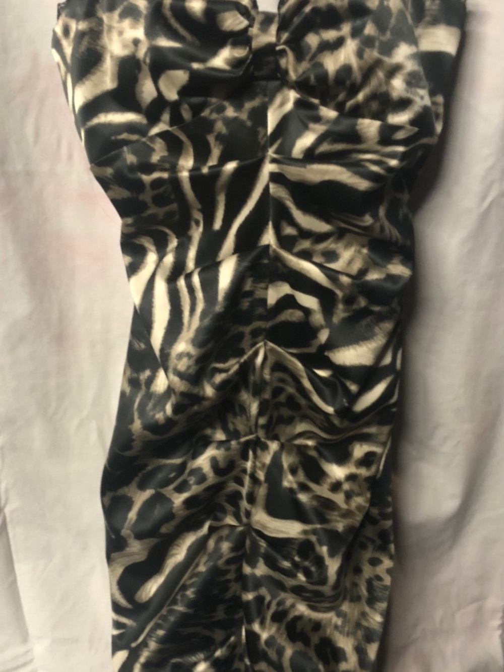 Vintage Faviana Y2K Leopard Print Ruched Bodycon Cocktail Mini Dress - NWT